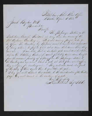 1853-04-04 Letter to Jacob Bigelow from the Superintendent of the Fitchburg Railroad, 2021.017.003